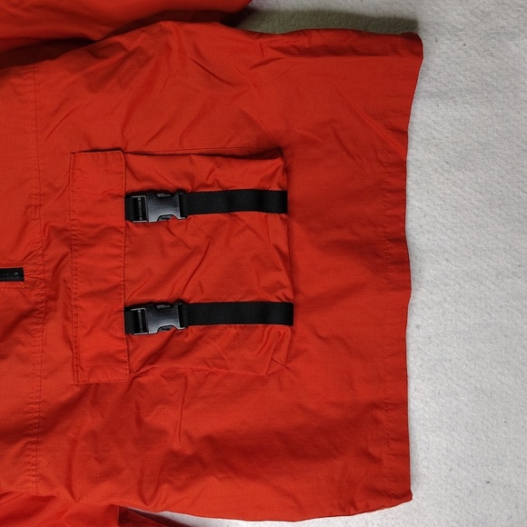VINTAGE Old Navy Jacket Vest Size 16 Dark Orange Nylon Anorak Y2K Convertible - Picture 4 of 12